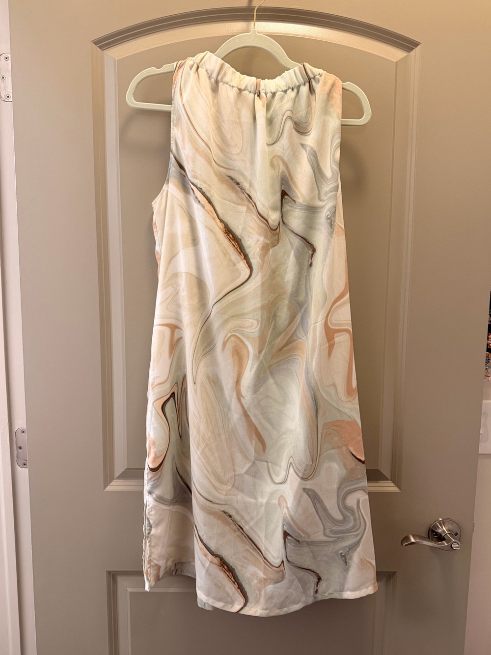Marble-Print Shift Dress